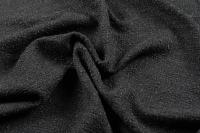ткань черная пальтовая шерсть букле шанель