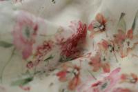 ткань прозрачный лен с цветами