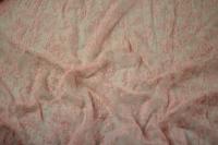 ткань нежно-розовое кружево шантильи