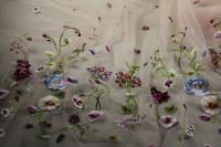ткань сетка с цветами