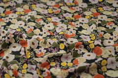 ткань шелк с цветами в осенней гамме Италия