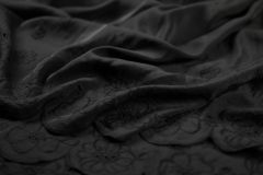 ткань вышитый черный шелк Италия