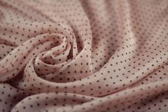 ткань Розовый шифон в горошек Италия