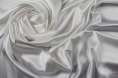 ткань белый шелковый атлас с эластаном Италия
