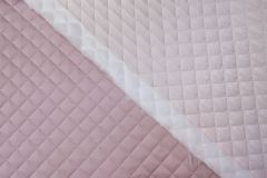 ткань двусторонняя стеганая плащевка нежно-розовая Италия