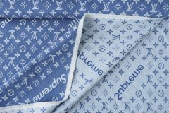 ткань голубая джинсовая ткань с логотипами Италия