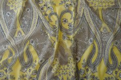 ткань желтый батист с цветочным принтом Италия