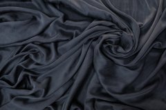 ткань вареный шелк серый с дымчато-синим оттенком Италия