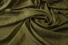 ткань жаккард из вискозы зелено-коричневый Италия