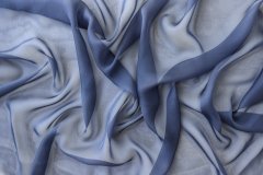 ткань шелковый шифон синего цвета Италия