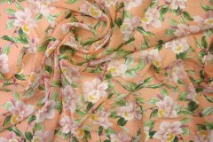 ткань шелковый шифон персикового цвета Италия