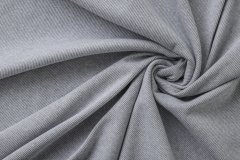 ткань меланжевый трикотаж лапша светло-серого цвета (кашкорсе) Италия