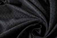 ткань пальтовый черный жаккард с ромбами