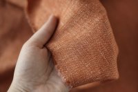 ткань лен с шелком терракотово-оранжевый меланж