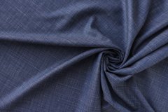ткань синяя костюмно-плательная шерсть с шелком и льном Италия