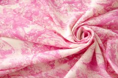 ткань вискоза в бело-розовых тонах Италия