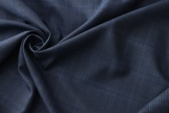 ткань сине-голубая костюмная шерсть в клетку Италия