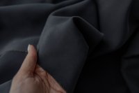ткань шелковое кади иссиня-чёрного цвета (вареное)