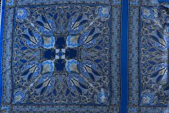 ткань шелковый платок с узором в сине-голубых тонах Италия
