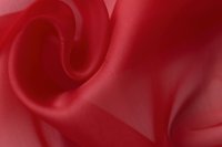 ткань шелковая органза красного цвета