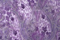 ткань фиолетовый сатин с растительным узором