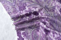 ткань фиолетовый сатин с растительным узором