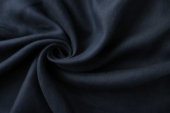 ткань темно-синий лен в елочку Италия