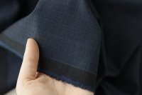 ткань костюмная шерсть черно-синий меланж