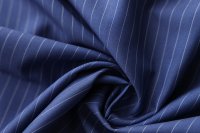 ткань костюмно-плательная синяя в белую полоску