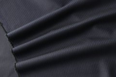 ткань костюмная шерсть тёмно-синяя в жаккардовую полоску Италия