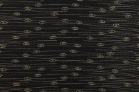 ткань крепдешин шелковый чёрный с золотистыми полосками-цепочками