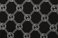 ткань черный трикотаж джерси с логотипами