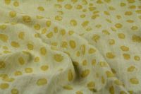 ткань желтый лен в горошек Италия