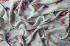 ткань шелковое кади с цветами (облегченное) Италия