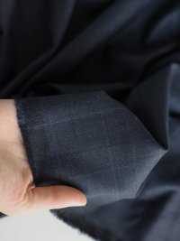 ткань костюмная шерсть синяя в клетку