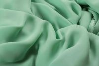 ткань мятный шармуз шармюз шелк однотонная зеленая Италия