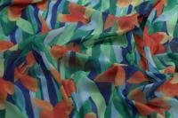 ткань креповый шелк с цветами