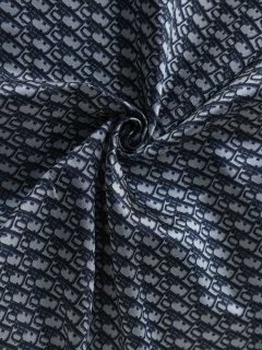 ткань двусторонний креп с логотипами синего цвета Италия