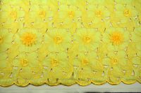 ткань Желтая органза с фактурными цветами (нашитыми цветами) органза полиэстер цветы желтая Италия