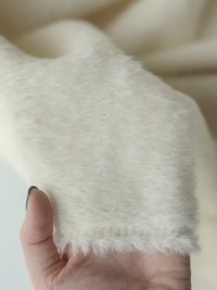 ткань пальтовая из альпаки молочного цвета