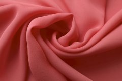 ткань шармуз коралловый шармюз шелк однотонная красная Италия