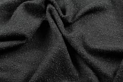ткань черная пальтовая шерсть букле шанель пальтовые шерсть однотонная черная Италия