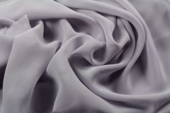 ткань креповый шифон серо-сиреневого цвета (остаток в 2 кусках 1.70м и 1.05м) крепшифон шелк однотонная фиолетовая Италия