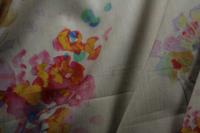 ткань лен с акварельными цветами