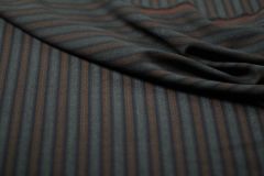 ткань креповая шерсть в полоску костюмно-плательная шерсть в полоску серая Италия