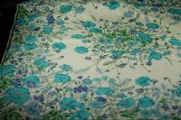  шелковый платок с бирюзовыми цветами