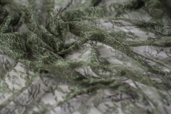 ткань зеленое (защитное) кружево шантильи кружево вискоза цветы зеленая Франция