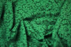 ткань хлопковое зеленое кружево Италия