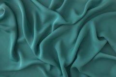 ткань шармуз бирюзового цвета шармюз шелк однотонная зеленая Италия