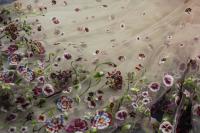 ткань вышитая сетка с цветами